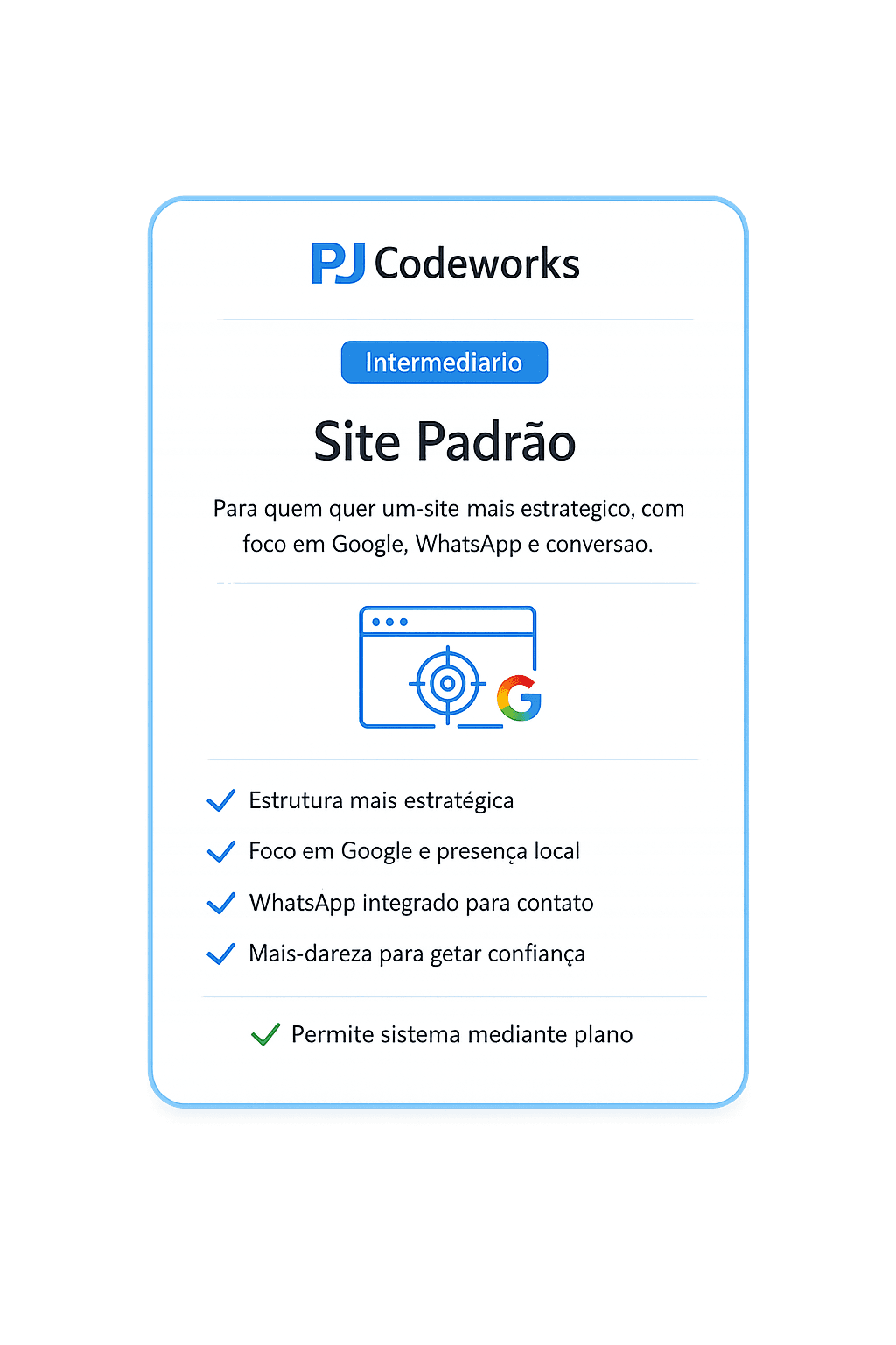 Prévia artística do site com foco em conversão e contatos