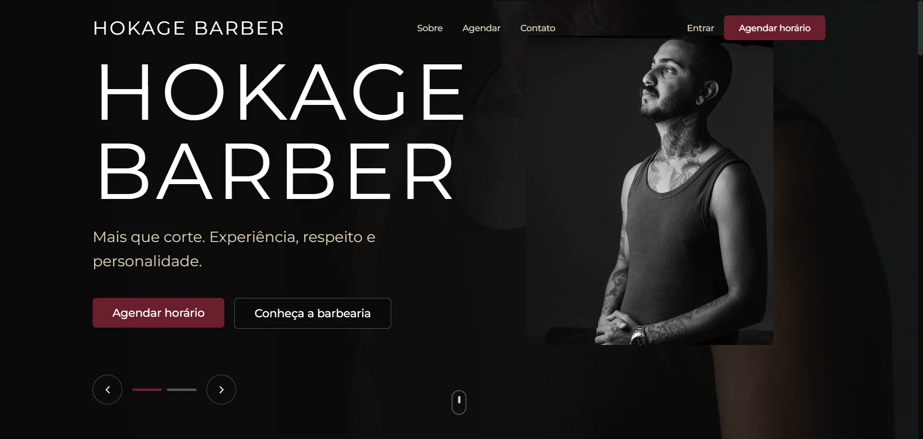 Prévia do site Hokage Barber