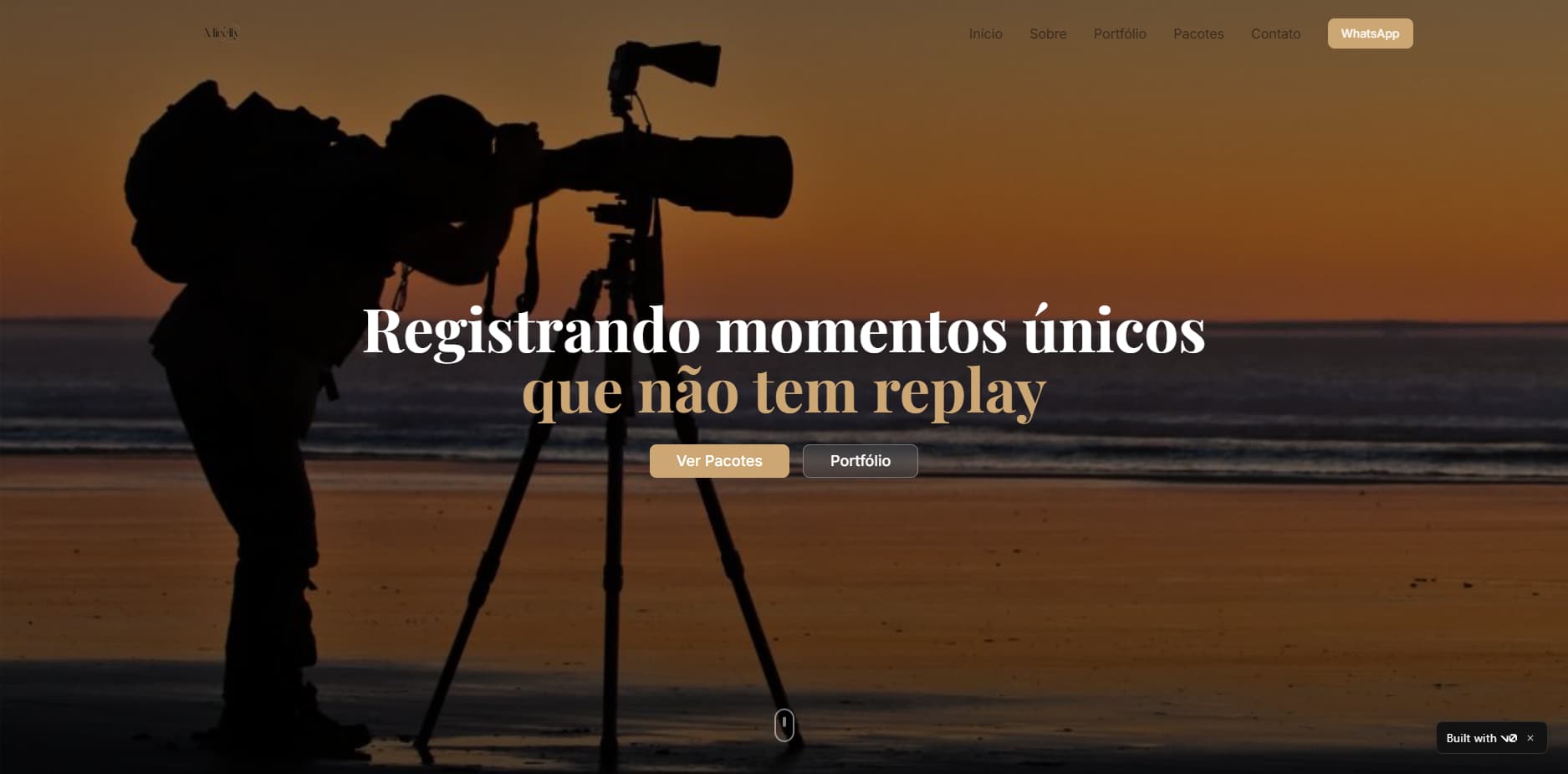Prévia do site Mirelly Fotografias